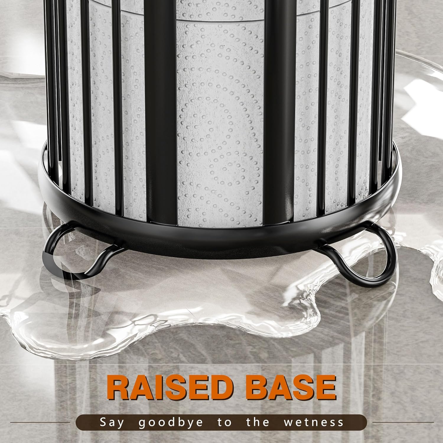 Regine Switzerland Toilet Paper Holder Stand - Freestanding Minimalist Tissue Organizer | Modern Black