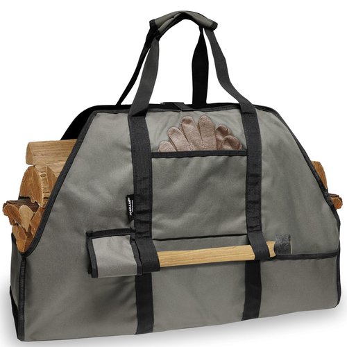 Joroamp Firewood Carrier with Handles, Large Canvas Wood Carrier for Firewood Tote, Sturdy Fireplace Wood Stove Accessories, for Carrying Log at Indoor or Outdoor, Camping Storage Holder Bag