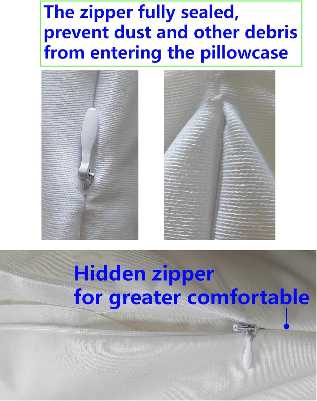 Skiennix Waterproof Pillow Protectors - Queen Size 20x28 Inches | 4-Pack Zippered Dust & Moisture Proof Covers