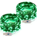 Beingreat 2 Pack USB Plug-in Fairy Lights, 33ft 100 Mini LED String Lights with Black Green Wire for Bedroom Wedding St. Patrick's Day Christmas Party DIY Crafting, Green
