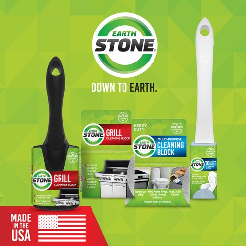 EarthStone Multi-Purpose Cleaning Block, For Kitchens, Bathrooms, Tools, and More, Made in the USA, 3-Pack