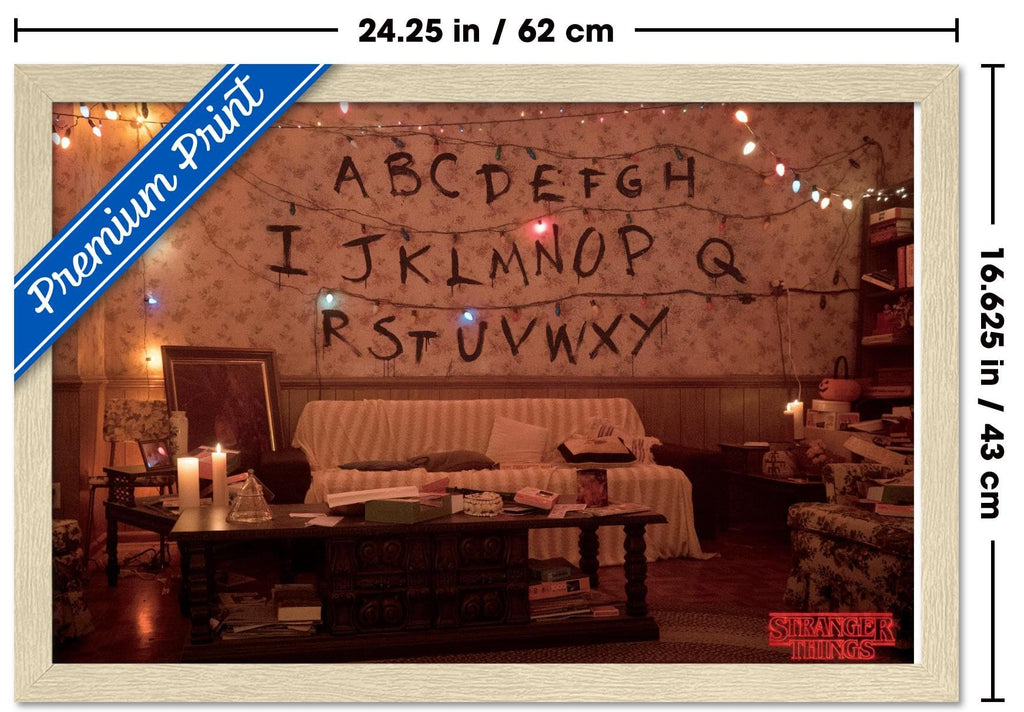 Netflix Stranger Things - Alphabet Wall Poster, 22.4L" x 14.7W", Blonde Framed Version