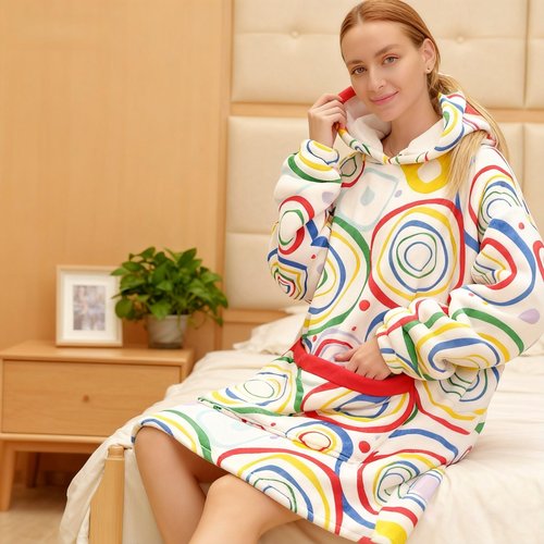LOKLNEYK Wearable Blanket Hoodie for Adults, Oversized Sherpa Fleece Soft Hooded Blanket for Women & Men, Cozy & Warm, Perfect Birthday & Christmas Gift