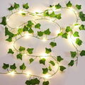 KASZOO 6.56 Ft Artificial Ivy Vines with 40 LED Fairy Lights - Battery Operated Decor for Bedroom & Garden