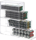 BTSKY Clear Acrylic Battery Storage Organizer - 4-Drawer Holder for AA, AAA, 9V & C Batteries