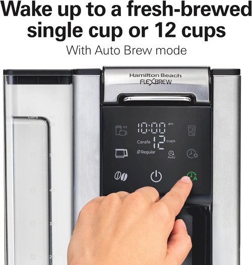 Hamilton Beach FlexBrew 5-in-1 Coffee Maker - Programmable Hot & Iced Brew, 12 Cup Capacity, Black