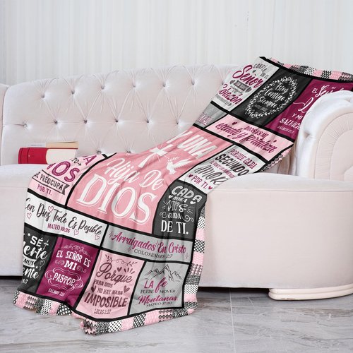 YDAISCU Spanish Christian Gifts for Women Throw Blanket 50"X60", Regalos Cristianos para Mujer, Religious Inspirational Gifts for Women, Spanish Woman Christian Gift for Birthday Healing