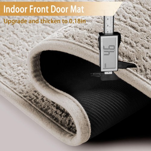 Kitchen Mats for Floor 2 Piece Washable Rugs Non Slip Kitchen Rug Sets, Absorbent Corner L Shaped Rug Runner Non Slip Kitchen Mat Set for Shower, Bathroom, Indoor Door (Beige Rug, 31“×20“+59“×20“)