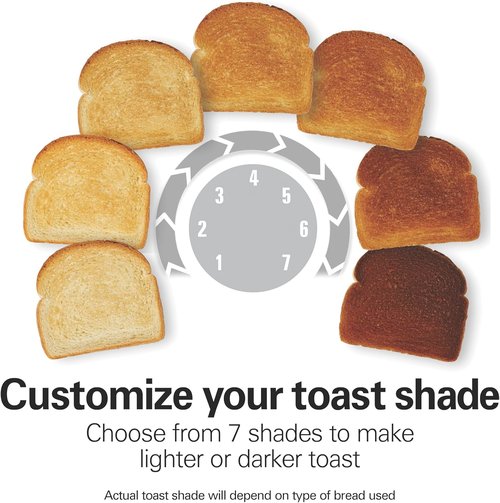 Hamilton Beach 2-Slice Toaster - Extra Wide Slots, Bagel & Defrost Settings, Black & Stainless Steel