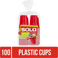 SOLO Original Red Plastic Party Cups - 18oz, 100 Count for Ultimate Celebration Fun