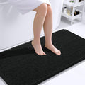 OLANLY Bathroom Runner Rugs - Extra Soft Chenille Bath Mats | Quick Dry, Machine Washable, 44x24 Inches - Black