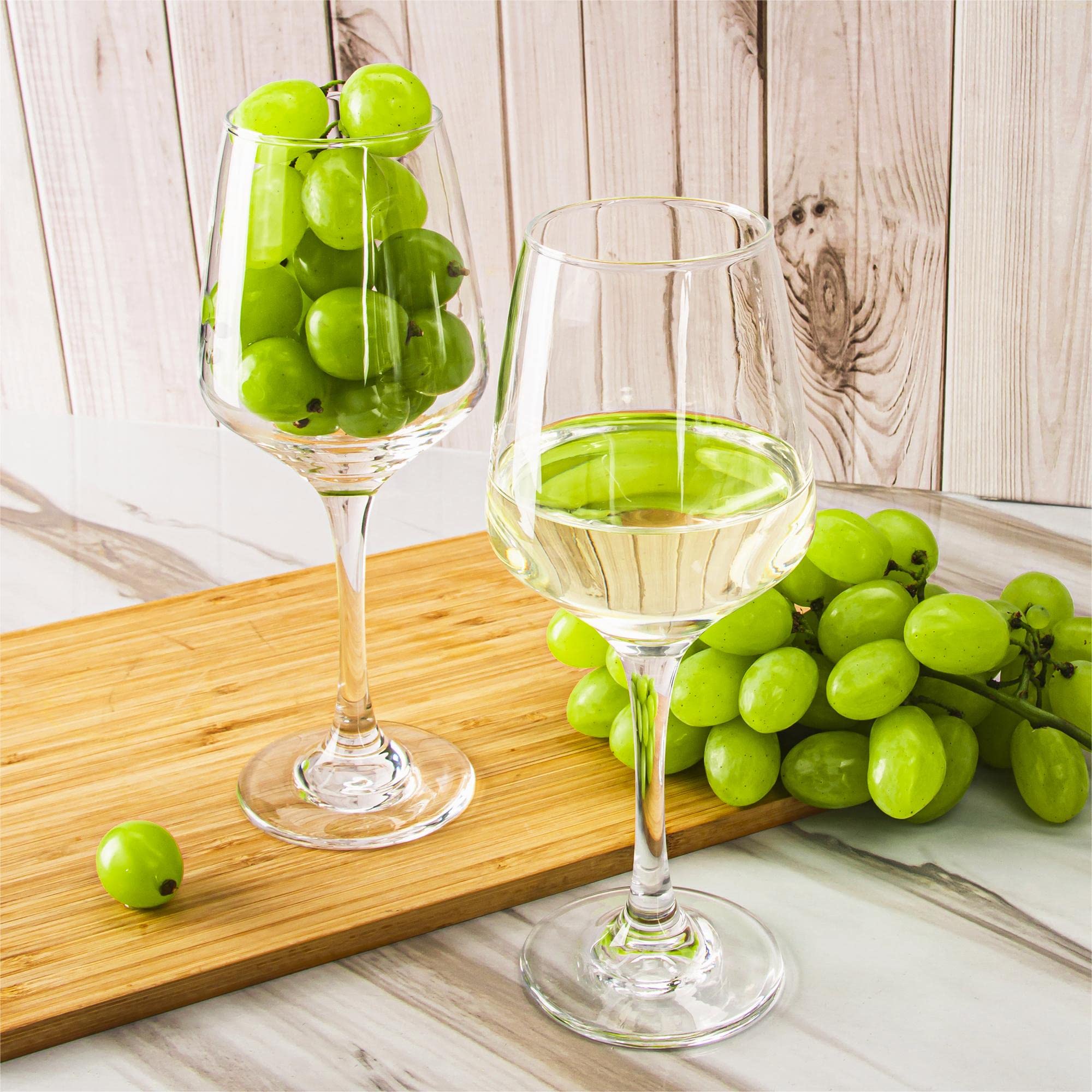 HAKEEMI Red/White Wine Glasses Set of 6, 12 oz Clear Wine Glasses with Stem, Dishwasher Safe
