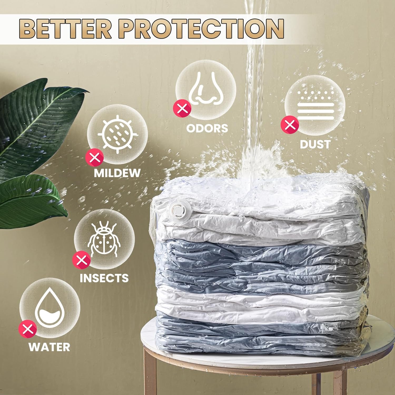 TAILI Vacuum Storage Bags - 6 Pack Combo (3 Jumbo + 3 Medium) for Bedding & Clothing Organization