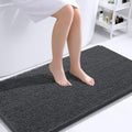OLANLY Bathroom Rugs - Extra Soft Chenille Bath Mats with Rubber Backing | 44x24, Quick Dry, Dark Grey