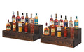 Liquor Bottle Display Shelf, 2 Pack Wood Bar Shelves, Tabletop Wine Rack, Bottle Stand for Liquor Display, Home Bar Display