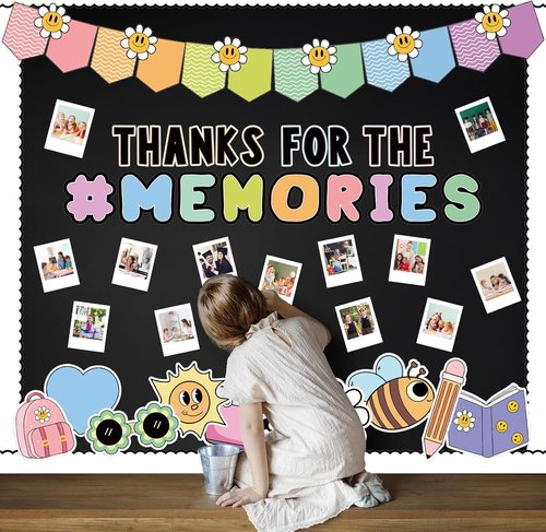 FYSUIMU Graduation Bulletin Board Decorations - 88 Pcs Boho Daisy DIY Photo Cutouts for Class of 2026