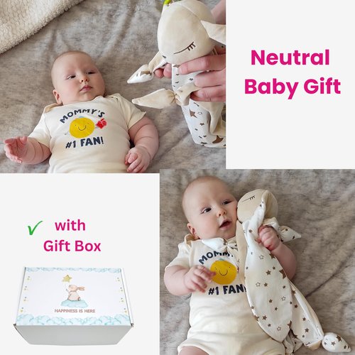 Gender Neutral Baby Gift – Bunny Lovey Security Blanket, Soft Bunny Baby Blanket for Infants & Toddlers, Soft Cuddly Snuggle Toy for Boys or Girls, Big Size 16in