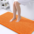 OLANLY Bathroom Runner Rugs - Extra Soft Chenille Bath Mats | Quick-Dry, Machine Washable, 44x24, Orange