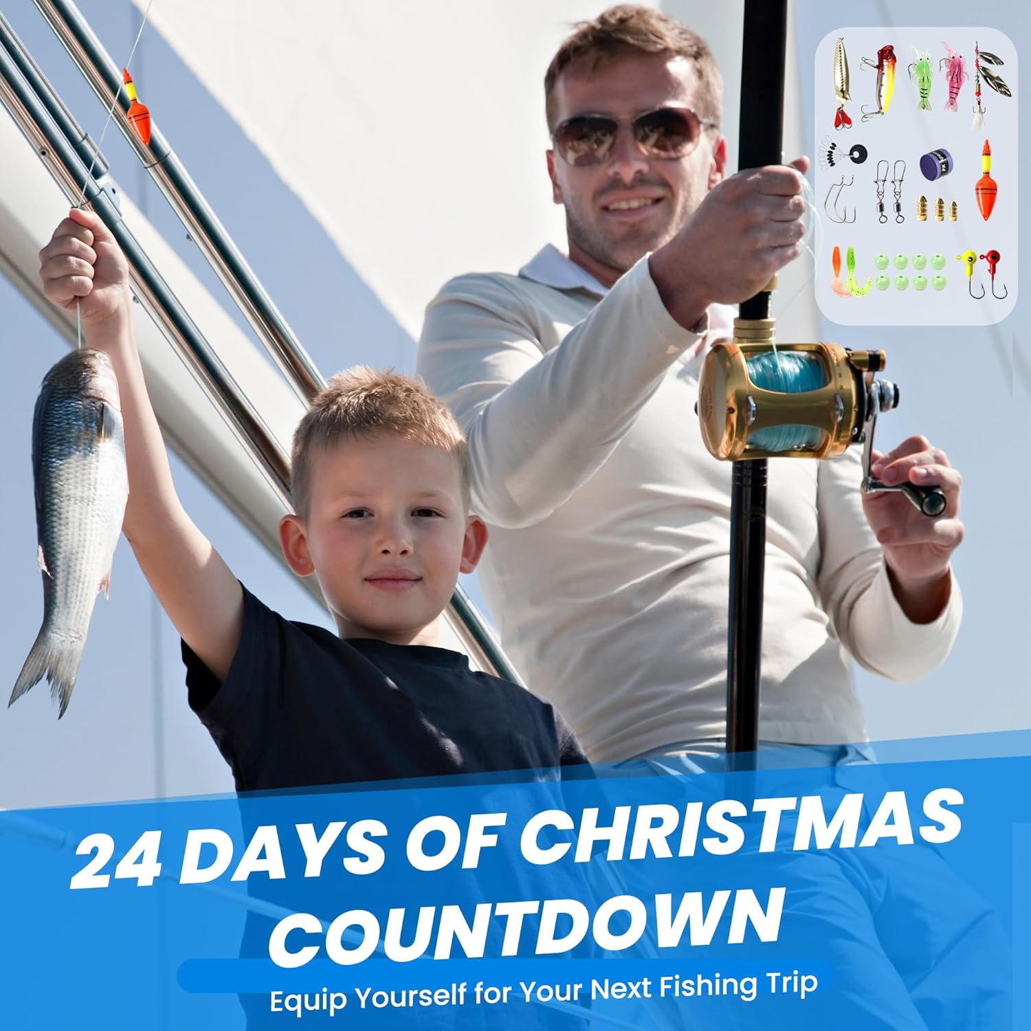 **Fishing Advent Calendar 2025 - 24 Days of Fishing Lures | Perfect Xmas Gift for Dads & Teens**