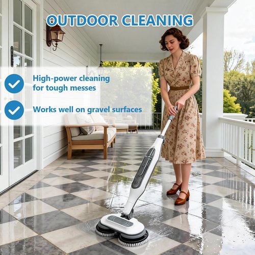 4 Pack S7001 Upgraded Steam Mop Replacement Brush Pads, Compatible with Shark S8201/S8001/S7201/S7000 Series Steam and Scrub Mop, Nylon Bristle for Polishing Hard Floors (2 White, 2 Gray)