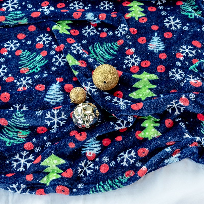 Blue Microfiber Fleece Throw Blanket - Soft Cozy 50x60 Inches for Sofa & Bed