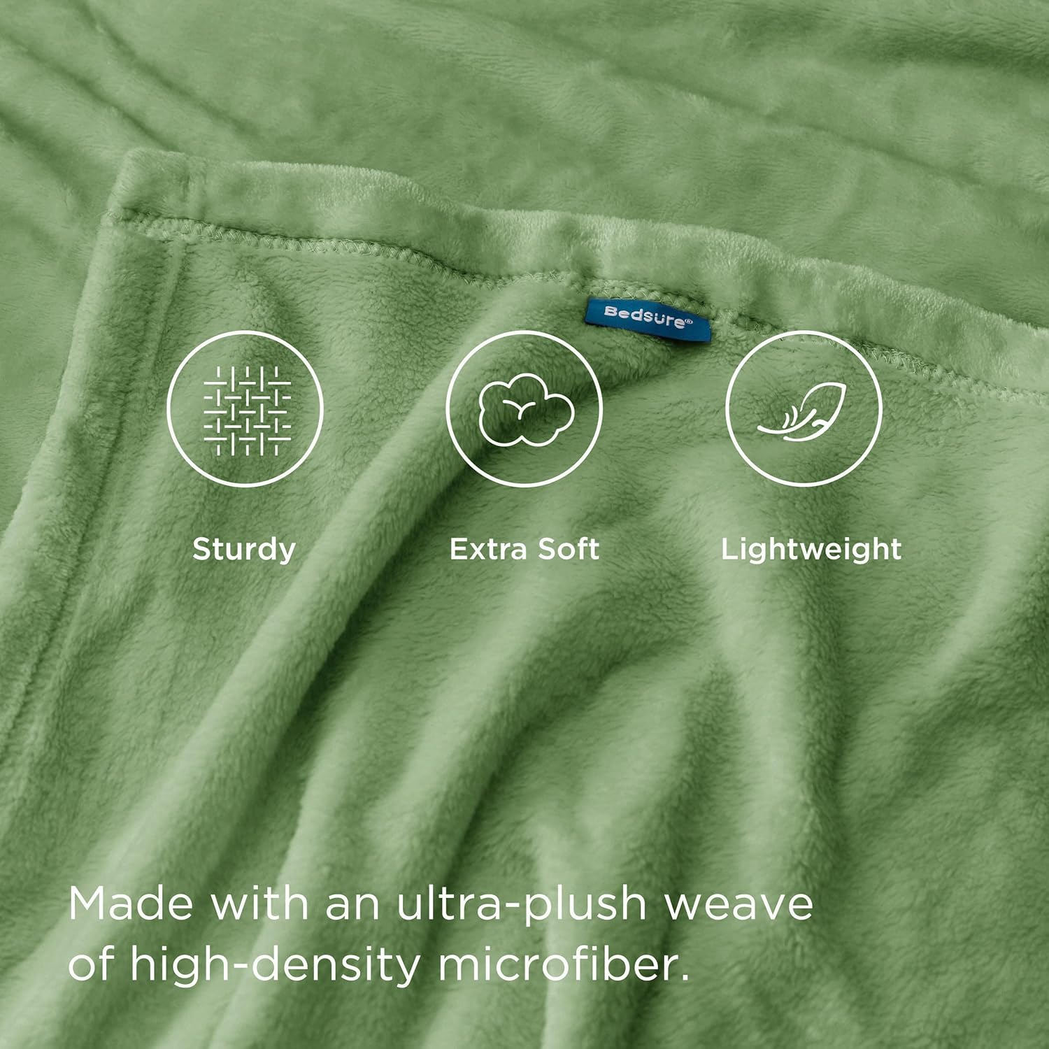 Bedsure GentleSoft Throw Blanket - Cozy 300GSM Fleece for Home Decor | Emerald Green, 50x60 Inches