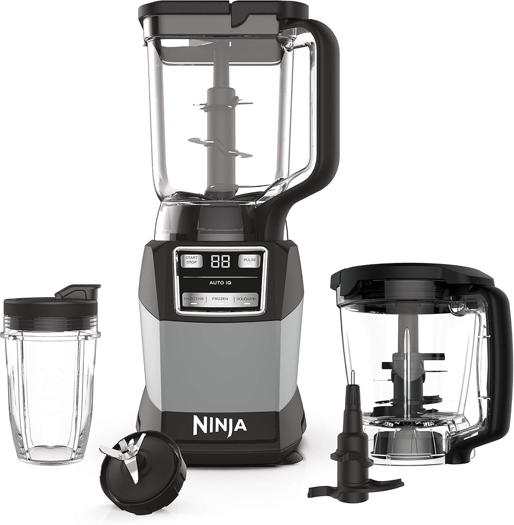 Ninja Blender - Compact Kitchen System with 1200W Power | 3 Functions for Smoothies, Dough & Frozen Drinks - Grey
