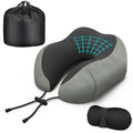 Phent zari Neck Travel Pillow, Upgraded Memory Foam Pillow for Airplane, Machine Washable, Adjustable Flight Pillow, Suitable for Sleeping Airplane, Car, Office and Home (Grey)