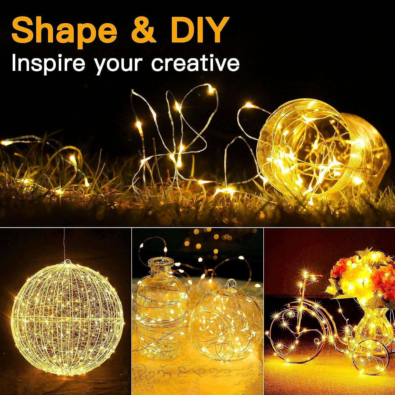 Skiennix 20 Pack Fairy Lights - Battery Operated 7ft Mini String Lights for Weddings & Parties | Warm & Cool White