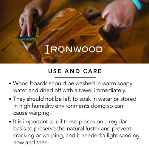 Ironwood Gourmet Big Catch Cutting Board, Acacia Wood, 10.5 x 15 x 1.25 inches