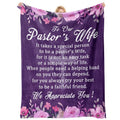 Pastor's Wife Appreciation Gifts, Thank You Gift Throw Blanket, Religious,Christian,Birthday,Christmas,Appreciation Day Presents for Pastor Wife, for Bed Soft 60"x 50"