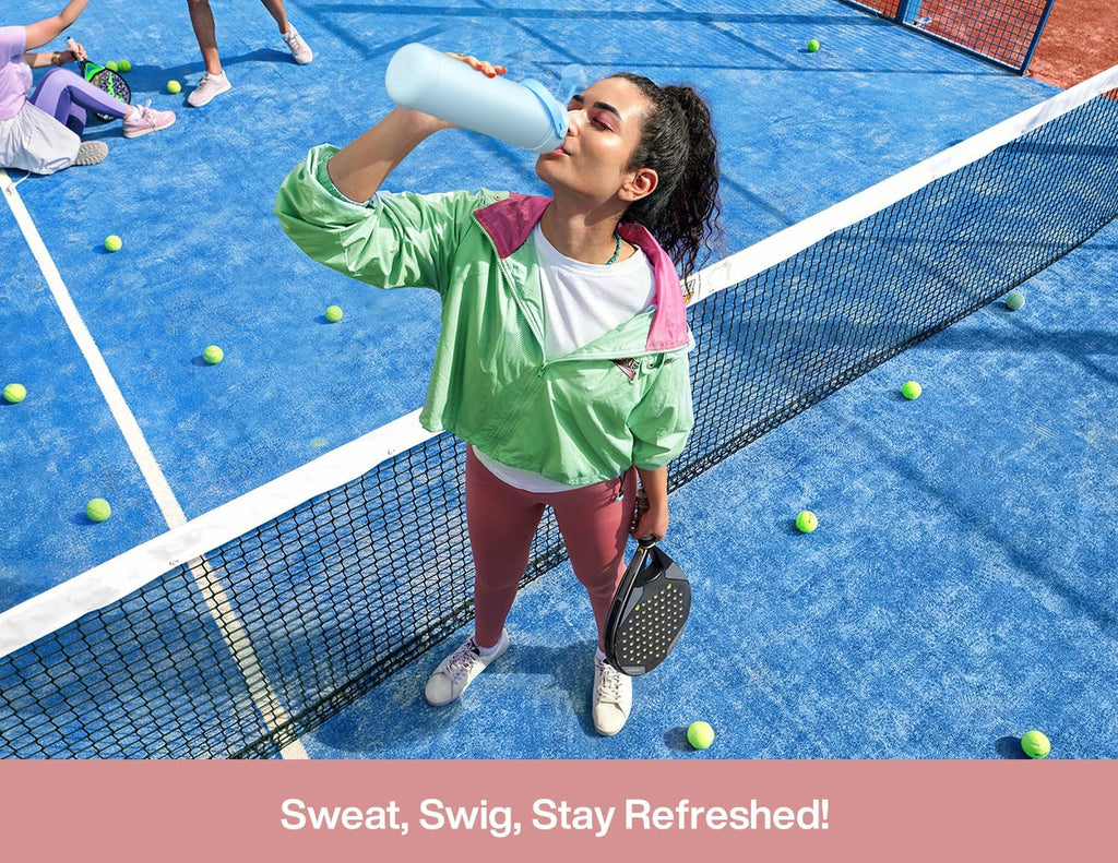 POWCAN 26 oz Insulated Water Bottle - 2-in-1 Straw & Spout Lid, Leak-Proof, Fits Car Cup Holder | Rosy Bouquet