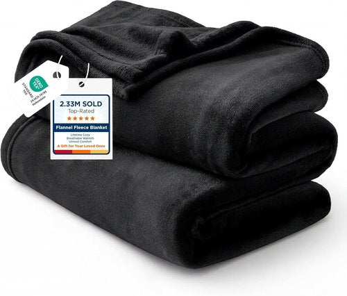 Bedsure GentleSoft Fleece Blanket - King Size Black Plush Microfiber, 108x90 Inches for Ultimate Comfort