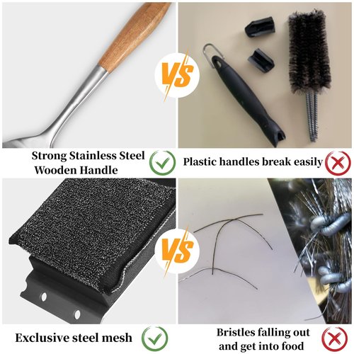XUDAKAIXIN Grill Brush Bristle Free,Unique Steel Fibers Pad [Safe & Efficient] Perfect for Any Grill/Flat Tops Griddles,Safe Grill Cleaner for Outdoor Grill,Gifts for Men/Dad