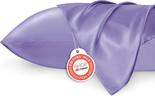 Bedsure Satin Pillowcase - Luxurious Lilac Silky Pillowcases for Hair & Skin | 20x30 Inches, 2-Pack