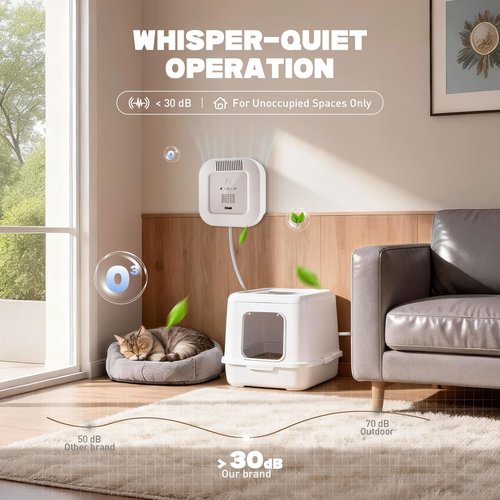 EEland Cat Litter Deodorizer – 99% Odor Removal, Ozone Air Purifier for Pets, Strong Odor Eliminator for Litter Box, Toilet, Closet, Cabinet, Shoe, Garage