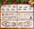 EXCEART Christmas Santa Footprint Stencils - 6 Hollow-Out Painting Templates for Floor & Wall Decor