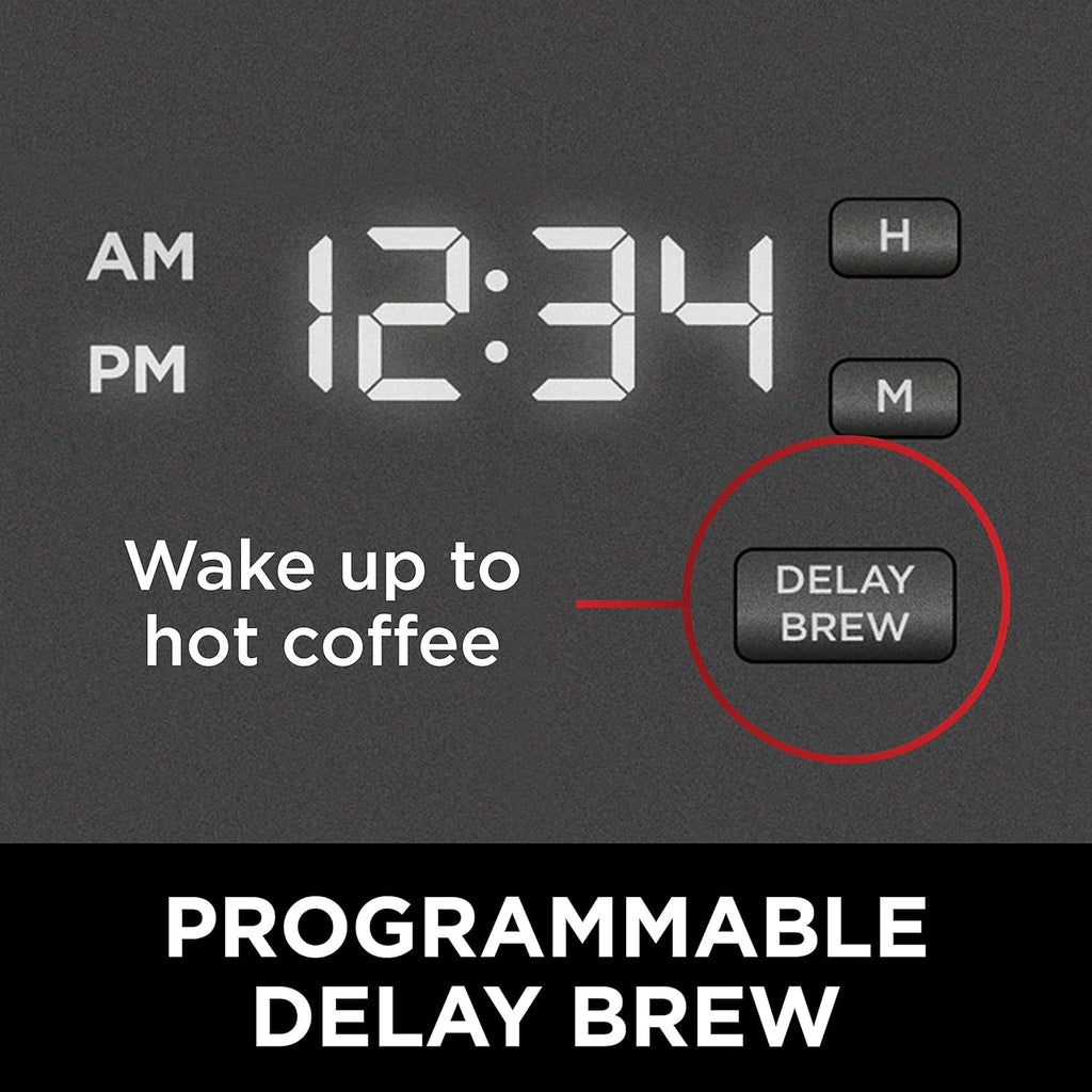 Ninja 12-Cup Programmable Coffee Maker - Refurbished Brewer with 60 oz Capacity, Black/Stainless Steel