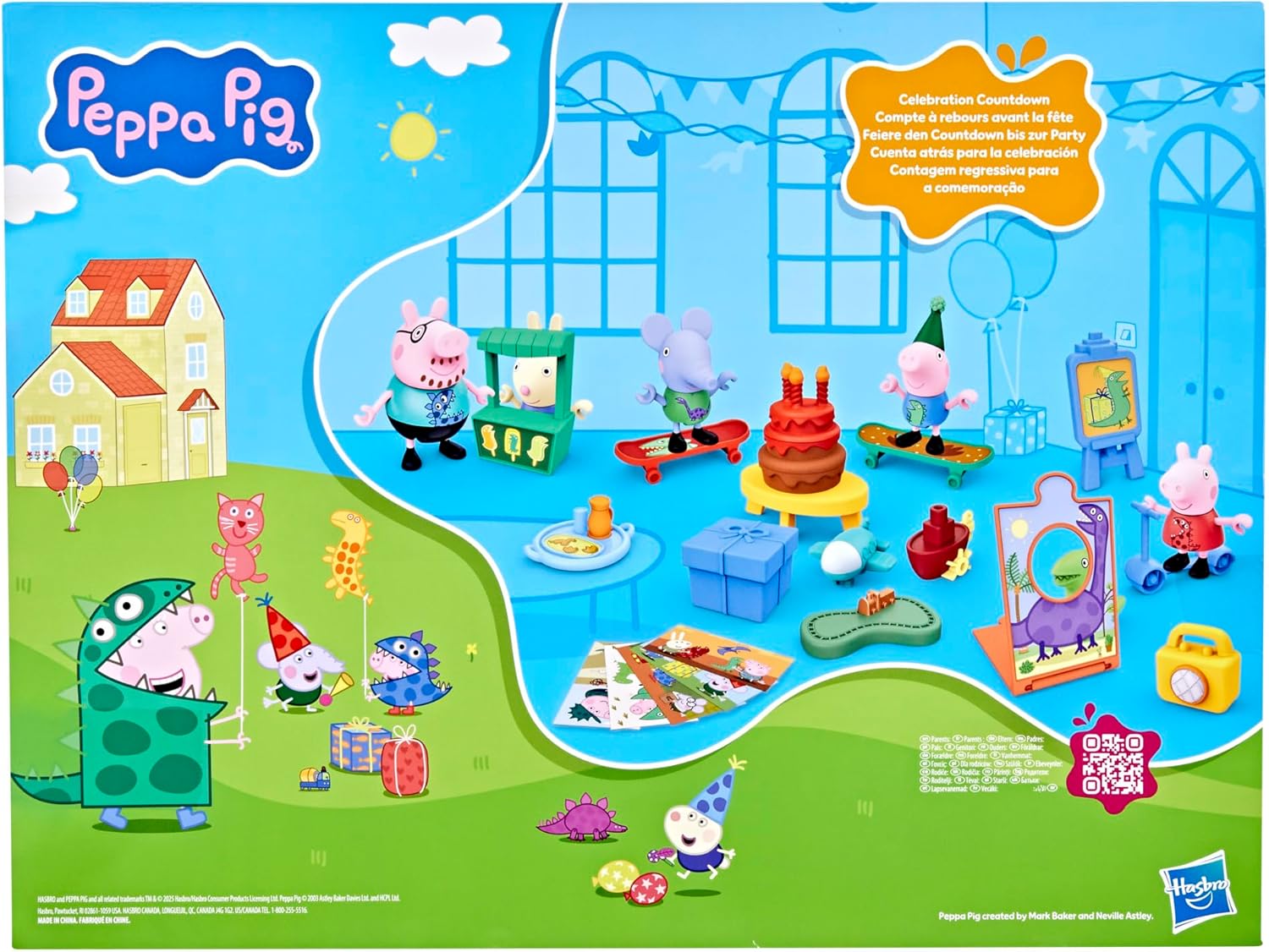 Peppa Pig George's Party Advent Calendar - 24 Surprise Toys & Stickers | Fun Preschool Gift for Kids 3+