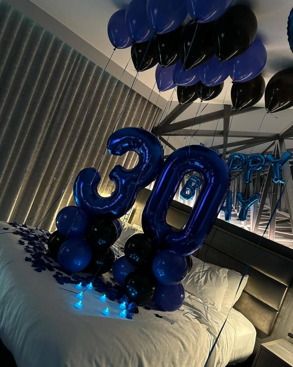 Number 2 Balloon by Night Blue - 40 Inch Sparkling Decoration for 2nd Birthday Parties