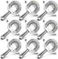 WUWEOT 9 Pack Cocktail Strainer, 4-Prong Stainless Steel Bar Strainer, 6 Inches Silver Bar Tool Drink Strainer with 100 Wire Spring for Bartenders and Mixologists