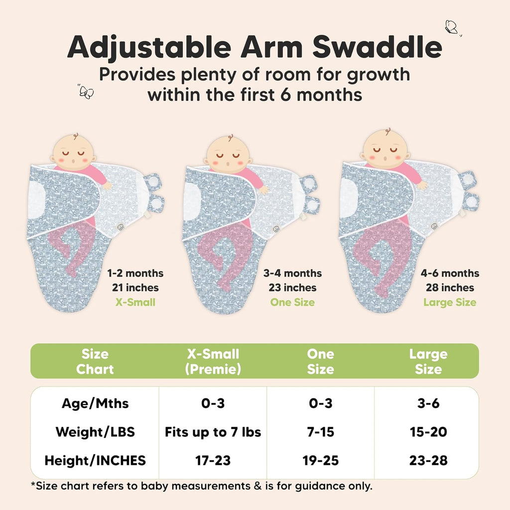 Organic Baby Swaddle Sleep Sacks by [Brand Name] - Soft & Snug 3-Pack for Newborns 0-3 Months