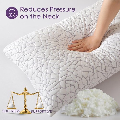 KUSNUG Shredded Memory Foam Full Body Pillow - Cooling Removable Bamboo Rayon Cover + Extra Gel Foam, Soft-Firm Adjustable for Adults, Oeko & CertiPUR-US Standard, 20x54 Inch, 1 Pack