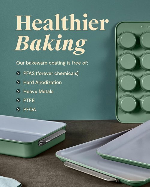 Caraway Nonstick Ceramic Bakeware Set - 5 Pieces of Assorted Baking Pans & Sheets | Non-Toxic, PTFE & PFOA Free - Perracotta