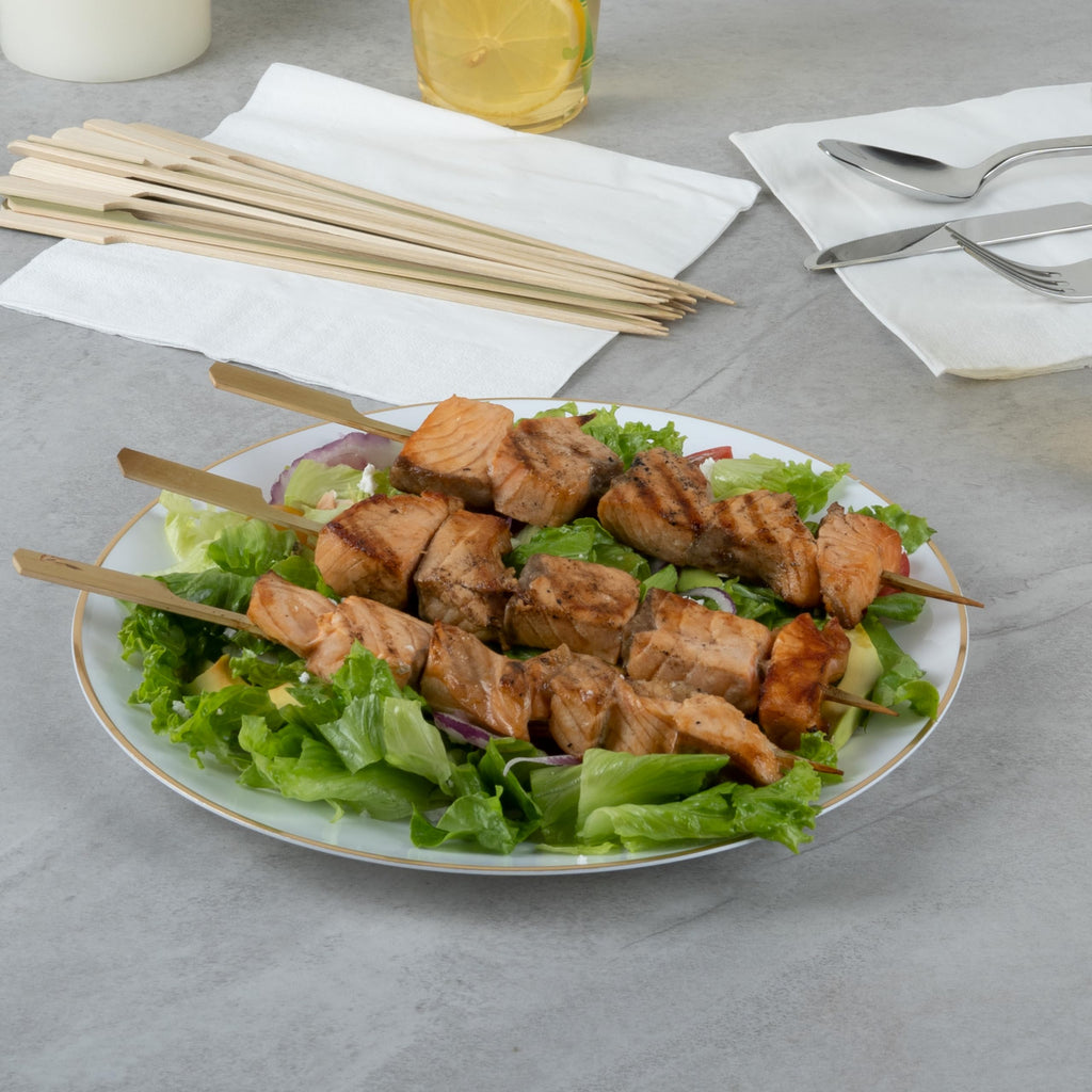 Restaurantware-10 Inch Paddle Bamboo Skewers, 1000 Disposable Bamboo Food Picks - Sturdy, Paddle Head, Bamboo Decorative Picks, Sustainable, For Serving Appetizers And Cocktail Garnishes