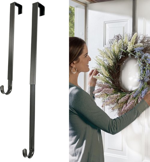 Haute Decor Wreath Hanger - Adjustable Length with 20 Lb. Capacity for Versatile Display
