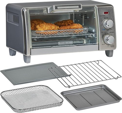 BLACK+DECKER Crisp 'N Bake Air Fry Oven - 5-in-1 Convection Toaster, Medium Capacity, Stainless Steel