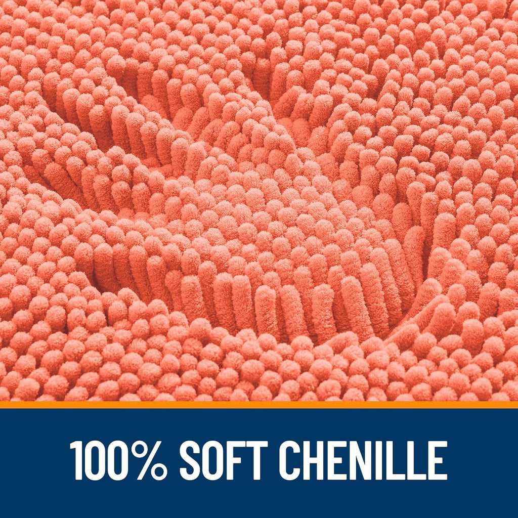 OLANLY Bathroom Runner Rugs - Extra Soft Absorbent Chenille | Quick-Dry Rubber Backing, 47x17 Coral