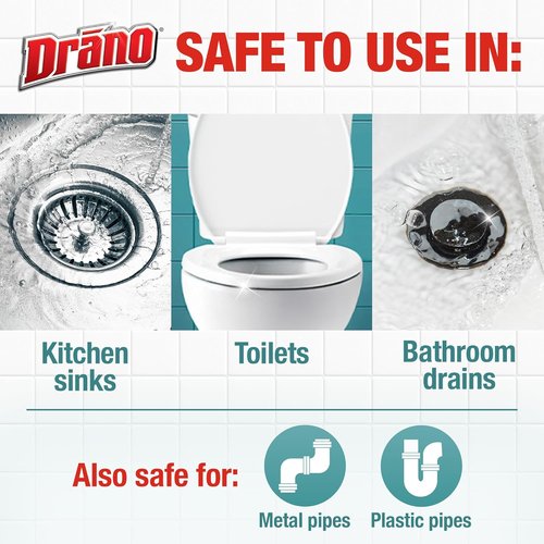 Drano Max Build-Up Remover | Enzyme Drain Cleaner Prevents Clogs & Odors | 60 oz Safe for Septic & Toilets