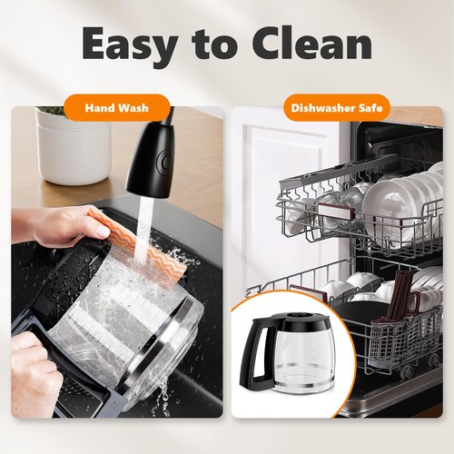 14 Cup Coffee Pot Replacement Compatible with Cuisinart Coffee Makers DCC-3200, DCC-2200, DCC-2200RC, DCC-2600, DCC-2800, DCC-3200FR, CBC-7200PC, DCC-1800FR, 14 cups carafe replacement